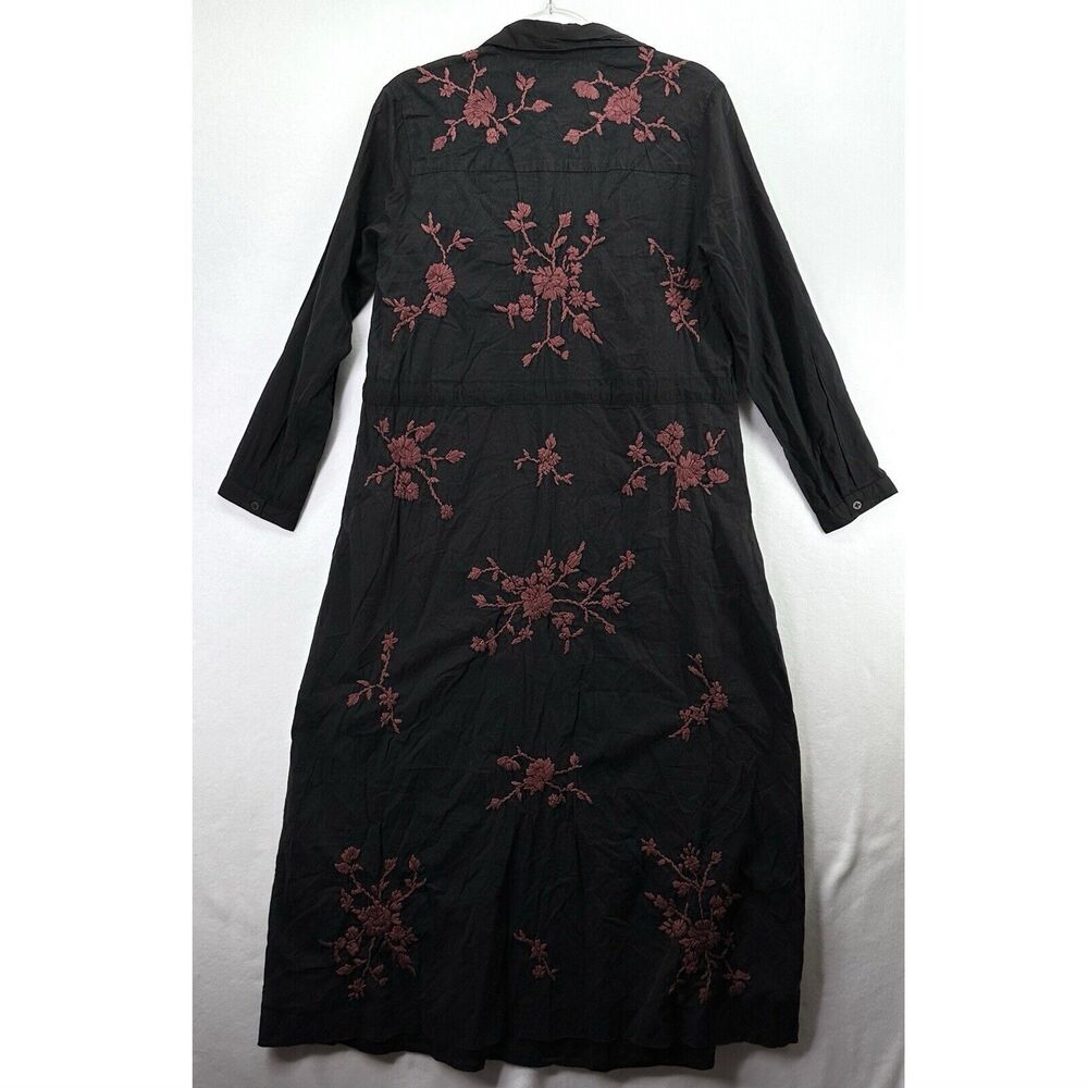 Kyla Seo Willow Maxi Dress Caite Embroidered Long Pockets Small Slip Black NWOT - Picture 14 of 16
